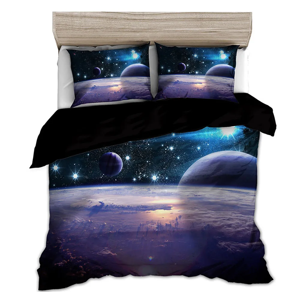 Linen Duvet Cover - Space Star 3d Galaxy Dekbedovertrek Set