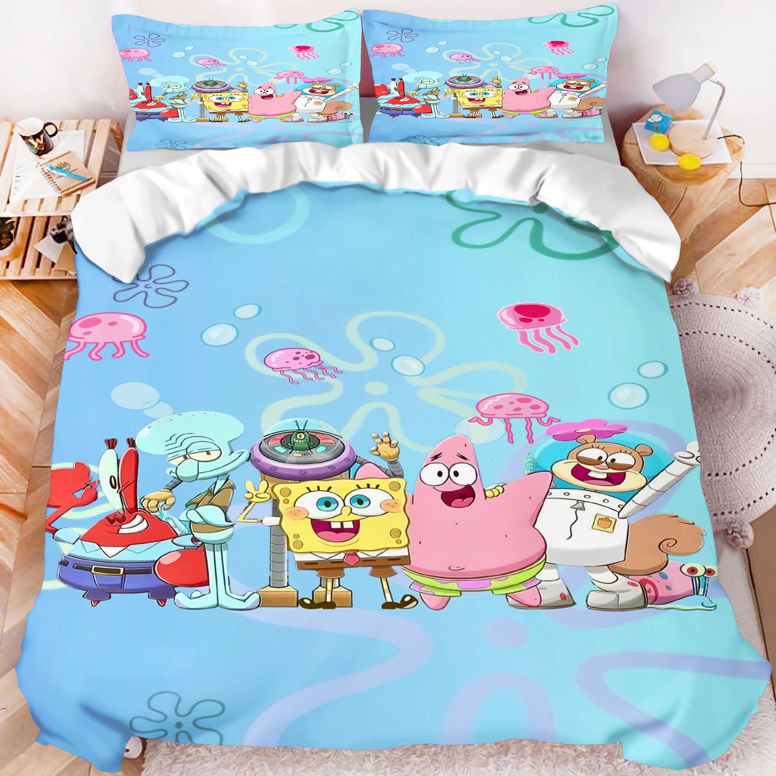 Linen Duvet Cover - SpongeBob SquarePants Beddengoedset met alle personages
