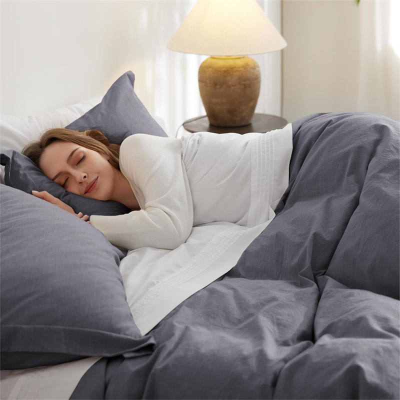 Gewassen katoenen 3-delige bed - Linen Duvet Cover recensie en prijs