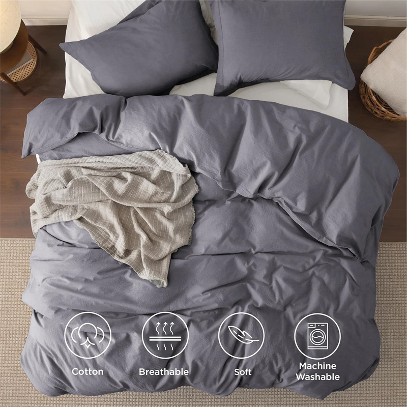 Gewassen katoenen 3-delige bed - Linen Duvet Cover recensie en prijs